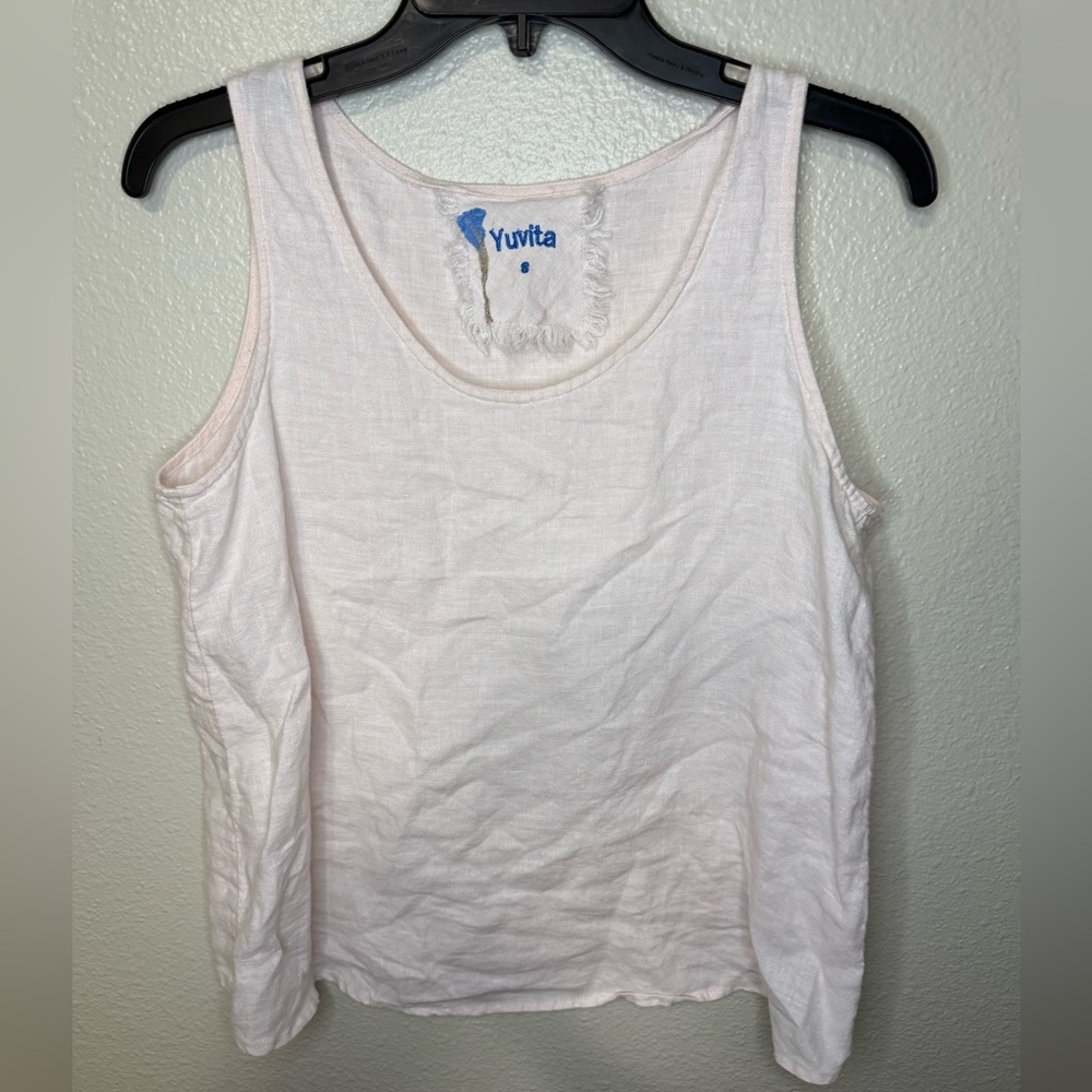 Yuvita pink linen top size S